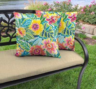 Throw Pillow Set Outdoor Pillows Set of 4, Floral Lumbar Pillow Covers Blue  Throw Pillow Sets Outdoor 