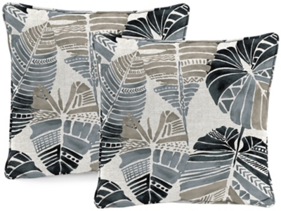 Jordan Manufacturing Outdoor 24" Accessory Throw Pillows (Set of 2), Hixon Stone, large