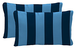 Jordan Manufacturing Outdoor 20"x13" Lumbar Accessory Throw Pillows (Set of 2), Preview Stripe Capri, large