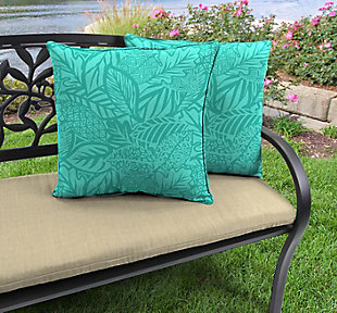 Jordan Manufacturing Outdoor 18" Accessory Throw Pillows (Set of 2), Blue, rollover