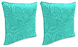 Jordan Manufacturing Outdoor 18" Accessory Throw Pillows (Set of 2), Blue, large