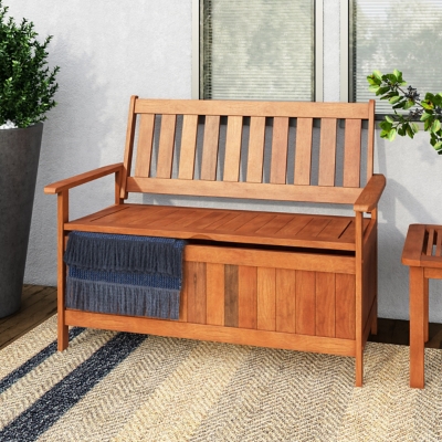 CorLiving Miramar Outdoor Storage Bench, , rollover