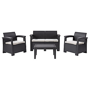 CorLiving Lake Front 4- Piece Outdoor Patio Set, , large