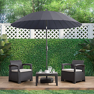 CorLiving Outdoor Garden Parasol Patio Umbrella, Gray, rollover