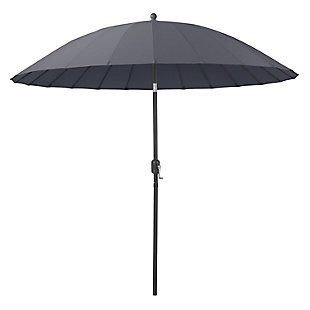 CorLiving Outdoor Garden Parasol Patio Umbrella, Gray, large