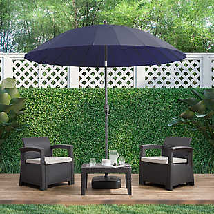 CorLiving Outdoor Garden Parasol Patio Umbrella, Navy Blue, rollover