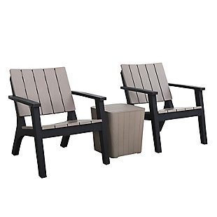 Dukap Enzo 3-Piece Outdoor Patio Seating Set, Black/Gray, large