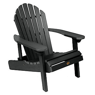 Highwood® Hamilton Outdoor Folding and Reclining Adirondack Chair, Black, large
