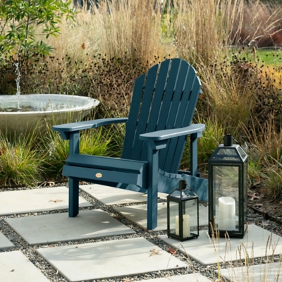 Highwood® Hamilton Outdoor Folding and Reclining Adirondack Chair, Nantucket Blue