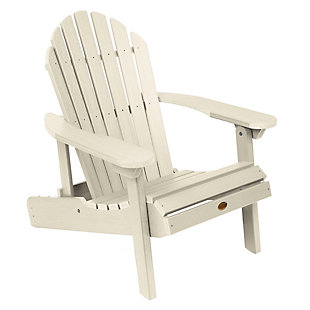 Highwood® Hamilton Outdoor Folding and Reclining Adirondack Chair, Whitewash, large