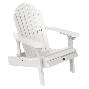 Highwood® Hamilton Outdoor Folding and Reclining Adirondack Chair, White, large