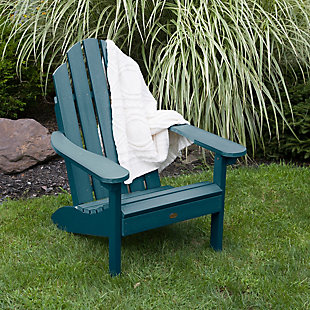 Welcome to highwood®. Welcome to relaxation. We are proud to offer the wood-replacement material of choice, as used in America’s largest theme parks, coastal resorts and hot-tub cabinets…now available for your own backyard. Nothing defines outdoor relaxation quite like an Adirondack chair. With a look befitting harbor towns, lighthouses and sandy beaches, the Classic Westport Chair is perfect for open-air entertaining. Featuring our traditional design and contoured seat created for maximum comfort, this chair will be a family favorite that will last from season to season. The proprietary Highwood high-grade poly lumber used in this product offers the most realistic look of natural wood WITHOUT the headaches of maintaining or replacing every few seasons. Simply wash your highwood® furniture to remove any dirt or grime. Explore the entire line of highwood® products to coordinate other beautiful, durable products that will make your outdoor living space the envy of the neighborhood. Still not sure? Request a free product swatch so you can view the color and composition in person. This product is assembled with 304-grade stainless steel hardware and comes with the assurance of a manufacturer’s 12-year residential limited warranty. The chair has been load-tested, per ASTM 1561-03 (2008) standard for Outdoor plastic furniture, and has a 500-pound weight capacity. Some assembly is required (see assembly guide) and assembled chair dimensions are 28.9"W x 38.1"H x 33.4"D (35lbs).100% Made in the USA - backed by US warranty and support | Weatherproof - leave outside year-round.  Will not crack, peel or rot when exposed to the elements | No sanding, staining or painting - yet it looks like real wood | Durable material - assembled with 304-grade stainless steel hardware | Some assembly is required - assembled chair is 28.9"W x 38.1"H x 33.4"D (35lbs)