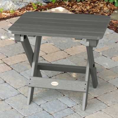 Highwood® Outdoor Folding Adirondack Side Table, Coastal Teak, large