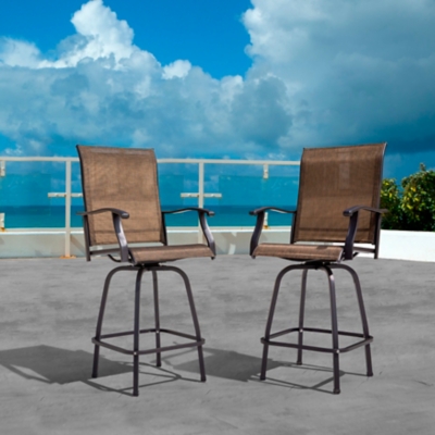 P600004535 Nuu Garden Outdoor Bar Stool (Set of 2), Brown/Bla sku P600004535