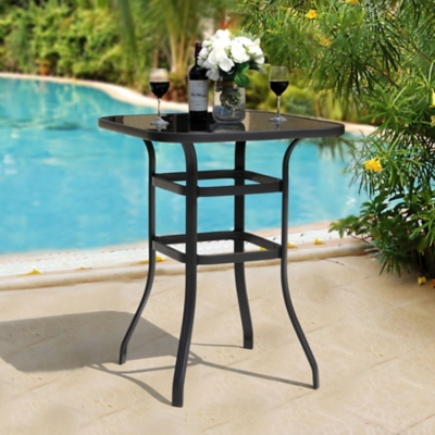 P600004536 Nuu Garden Outdoor 28 Square Bar Table, Black sku P600004536