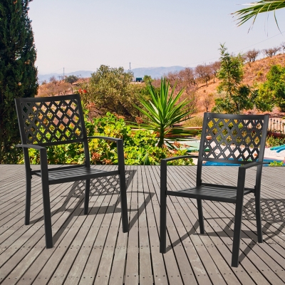 Nuu Garden Outdoor Patio Dining Chair (Set of 2), Black