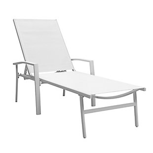 Nuu Garden Outdoor Reclining Chaise Lounge, White, large