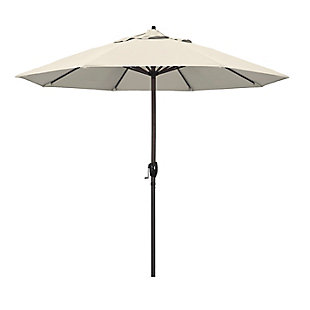 California Umbrella Casa Series 9' Outdoor Patio Umbrella With Auto Tilt Crank Lift, Antique Beige, large