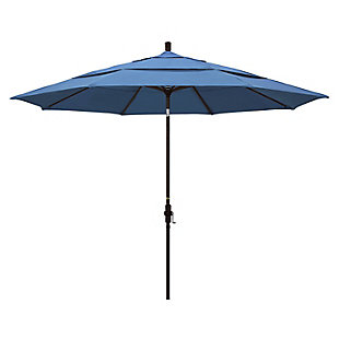 California Umbrella Tahoe Series 11' Outdoor Patio Umbrella With Crank Lift, Frost Blue, large
