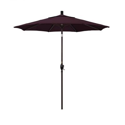 California Umbrella Pacific Trail Series 7.5' Outdoor Patio Umbrella With Push Button Tilt Crank Lift, Purple, large