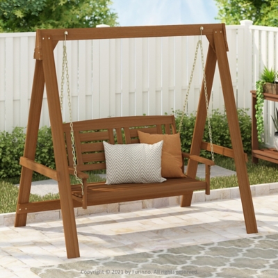 Arianna hardwood hanging porch 2024 swing with stand