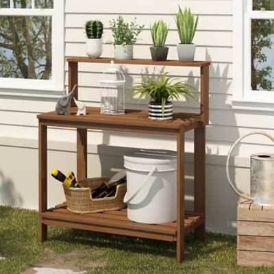 Furinno Tioman Outdoor Hardwood Potting Bench, , rollover