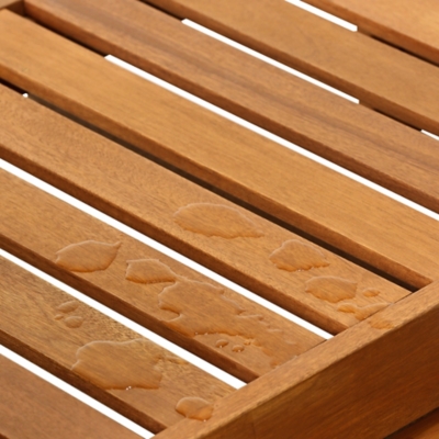 Close-up of wooden slats on sun lounger tray or seat