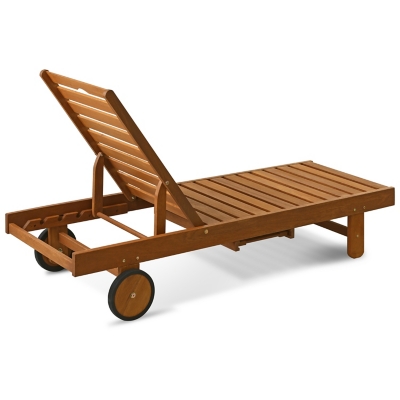 Outdoor sun lounger reclining with wheels