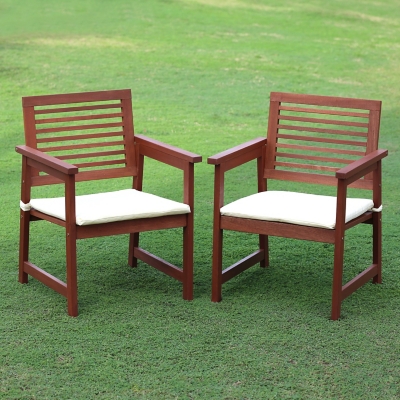 Furinno Tioman Outdoor Hardwood Armchair with Cushion (Set of 2), , rollover