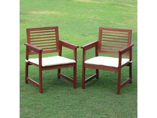 Furinno Tioman Outdoor Hardwood Armchair with Cushion (Set of 2)