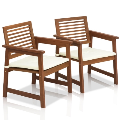 Furinno Tioman Outdoor Hardwood Armchair with Cushion (Set of 2), , large