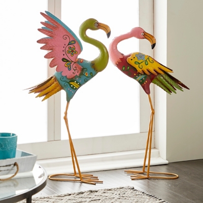 Bayberry Lane Outdoor Flamingo Garden Sculpture (Set of 2), , rollover