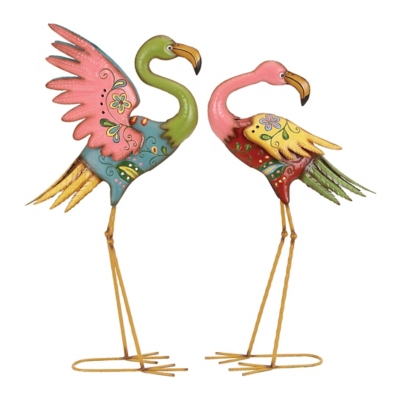 Bayberry Lane Outdoor Flamingo Garden Sculpture (Set of 2), , large