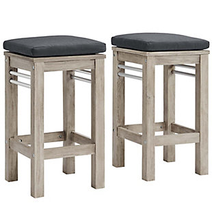 Modway Wiscasset Outdoor Weather Resistant Bar Stool (Set of 2), , large