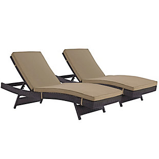 Modway Convene Outdoor Weather Resistant Chaise (Set of 2), Espresso/Mocha, large