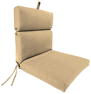 Jordan Manufacturing Outdoor Weather Resistant French Edge Dining Chair Cushion, Antique Beige, rollover