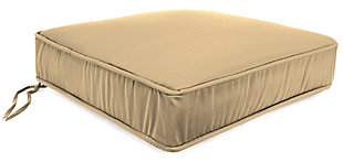 Jordan Manufacturing 22.5" Outdoor Weather Resistant Boxed Edge Deep Seat Cushion, Antique Beige, rollover