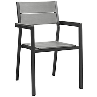 Modway Maine Outdoor Dining Armchair, Brown/Gray, rollover