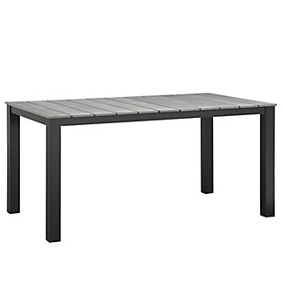 Modway Maine 63" Outdoor Dining Table, Brown/Gray, rollover