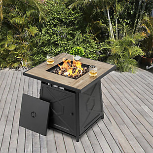 Nuu Garden Outdoor Steel Fire Pit Table, , large