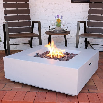 Sunnydaze Decor Contempo Square Propane Gas Fire Pit with Cover - 34-Inch, , rollover