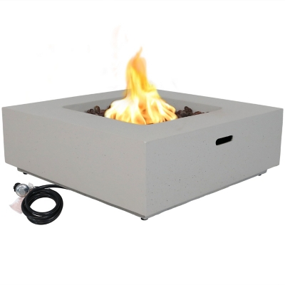 Sunnydaze Decor Contempo Square Propane Gas Fire Pit with Cover - 34-Inch, , large