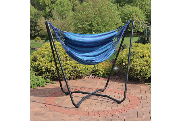 Double Hammock/Stand Optional Garden Swinging Steel Frame Chair Outdoor Camping 