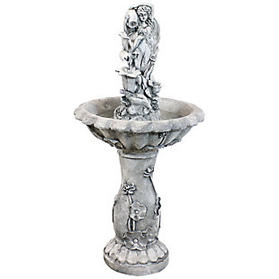 Sunnydaze Decor Fairy Flower Solar Water Fountain with Battery Backup - 42-Inch, , large