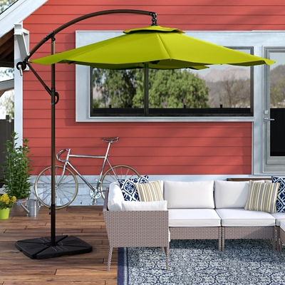 Westin Outdoor Lucia 10 Ft. Solar Power LED Light Up Patio Umbrella, Lime, large