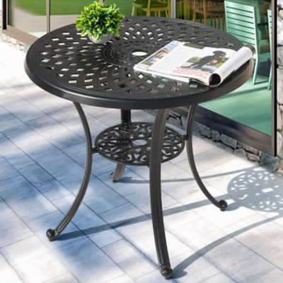 P600007672 Nuu Garden Outdoor Bistro Table, Black sku P600007672