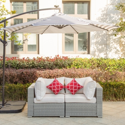 White wicker deals loveseat outdoor