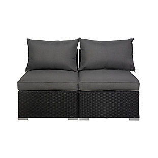 Westin Outdoor Westwend 64" Wide Armless Wicker Loveseat with Cushions, , large
