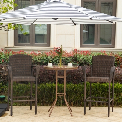 Westin Outdoor Havenbrook 47” Bar Stool (Set of 2), Brown, rollover