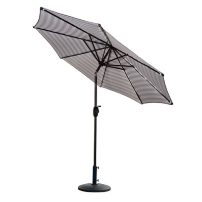 Westin Outdoor 9-Ft Market Patio Umbrella with Round Resin Base, Black Stripe, large